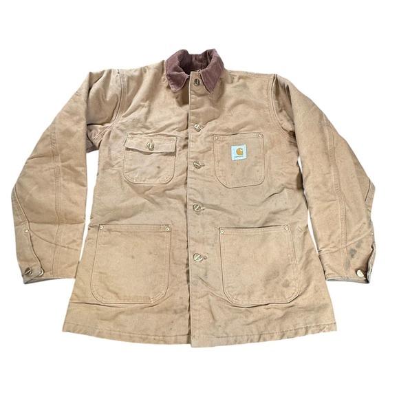 Carhartt C01 BRN Men's 38 Regular Chore Jacket Barn Coat Blanket Lined - Picture 1 of 9